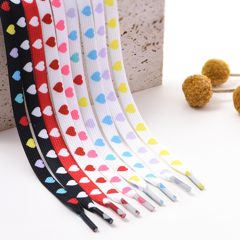 Manufacturer Kuang Ge 1970S Vance Couple's Heart-Printed Canvas Shoe Laces Af1 Air Force One Shoelaces