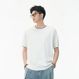 ZY8116-MM简约高级感上衣宽松休闲T恤美式假两件短袖针织衫，男装针织衫/毛衣，星座614