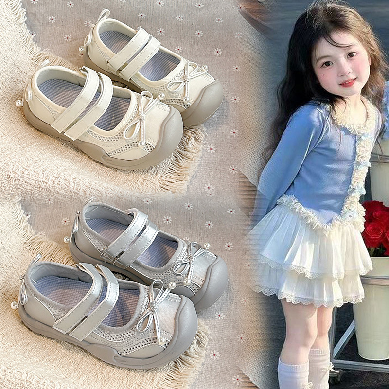 Niñas sandalias de moda versátiles 2026 verano nuevo niño hueco transpirable zapatos casuales arco Lefour zapatos moda