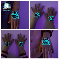 2024新款跨境貨源夜光紋身貼防水卡通動物兒童紋身貼紙廠家直銷