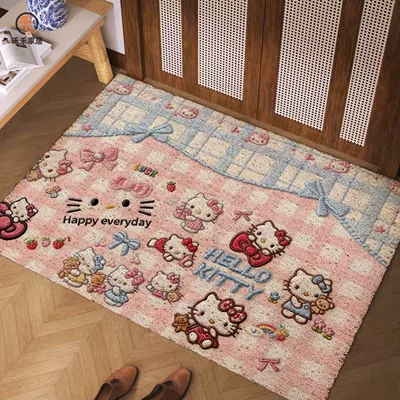 Avtomobil döşəmə paspasları — Mat for Entryway, Indoor and - little-cute-kt-cat-4060cm-silk-circle