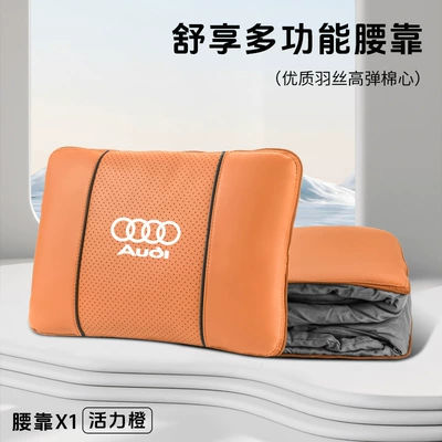 Pillow, Waist support - audi-vibrant-orange-multifunctional-lumbar-pillow-quilt-standard