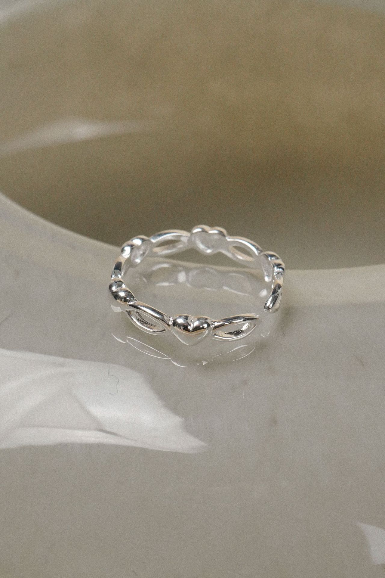 Holiday, Daily Occasion 925 Sterling Silver Material 925 Sterling Silver Heart Shape Open Rings