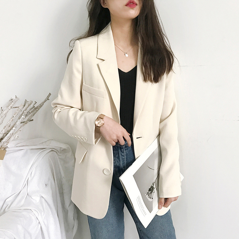 Women's chic, casual, loose-fitting long-sleeved blazer with a professional style, perfect for spring and autumn (2025).