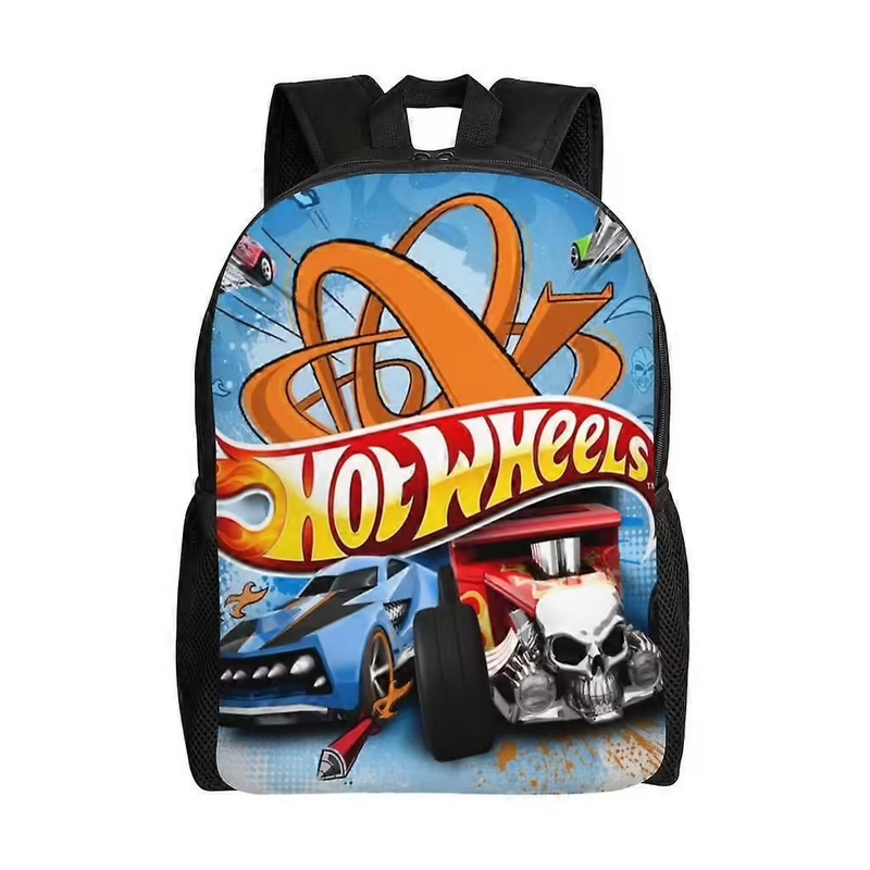 Hotwheelsrace High-Definition Printing Large-Capacity High-Value Anti-Hunchback Wear-Resistant School Bag
