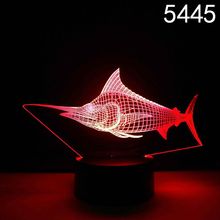 水母鯊魚小丑魚等水生生物系列 LED多彩創意USB插電觸摸3D小夜燈