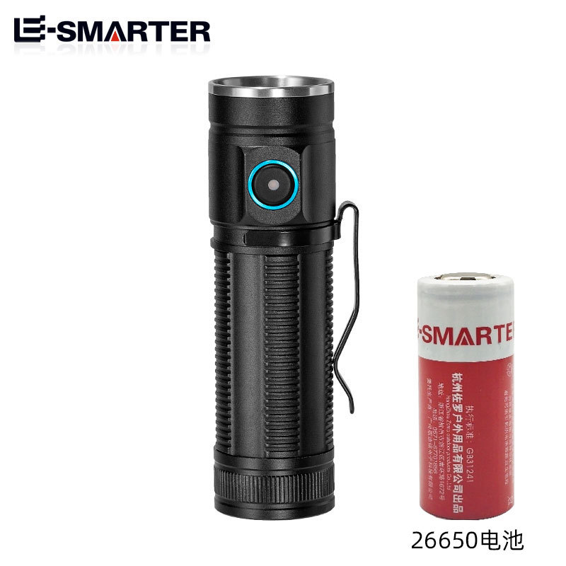 W5184 펜 인서트 6 홀 스트레이트 손전등 [손전등 + 1 26650 배터리]