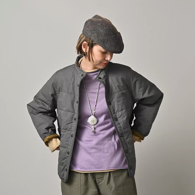 Vintage Stand Collar Denim Quilted Jacket 3M Thinsulate Cotton Coat Vintage Stand Collar Denim Quilted Jacket 3M Thinsulate Cotton Coat