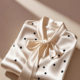Spring 2025 French High-end Fashion Western Style Unique Beautiful White Polka Dot Lace-up Satin Shirt Coat for Women