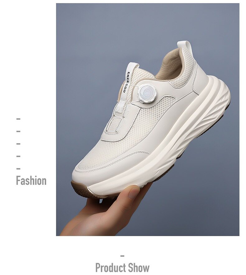 Giày thể thao nam sneaker đế dày thoáng khí mặt lưới mũi tròn — Màu trắng, màu đen chi tiết 20
