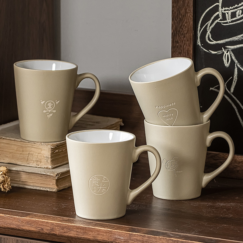 Logo grabado puede ser personalizado taza del desayuno hogar Oficina taza pareja taza una orden ligeramente defecto