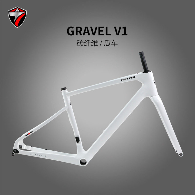 Cross-border hot sale carbon fiber GRAVEL road frame GRAVEL V1 disc brake internal routing melon car frame