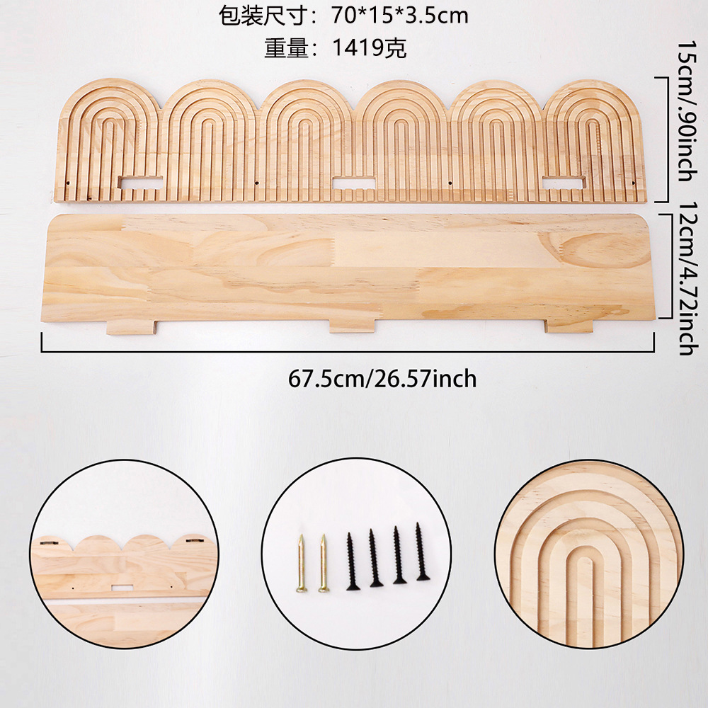 Nuevos productos transfronterizos roscados de madera sólida creativos de pared estantes de flores de madera artesanía de decoración del hogar colgantes