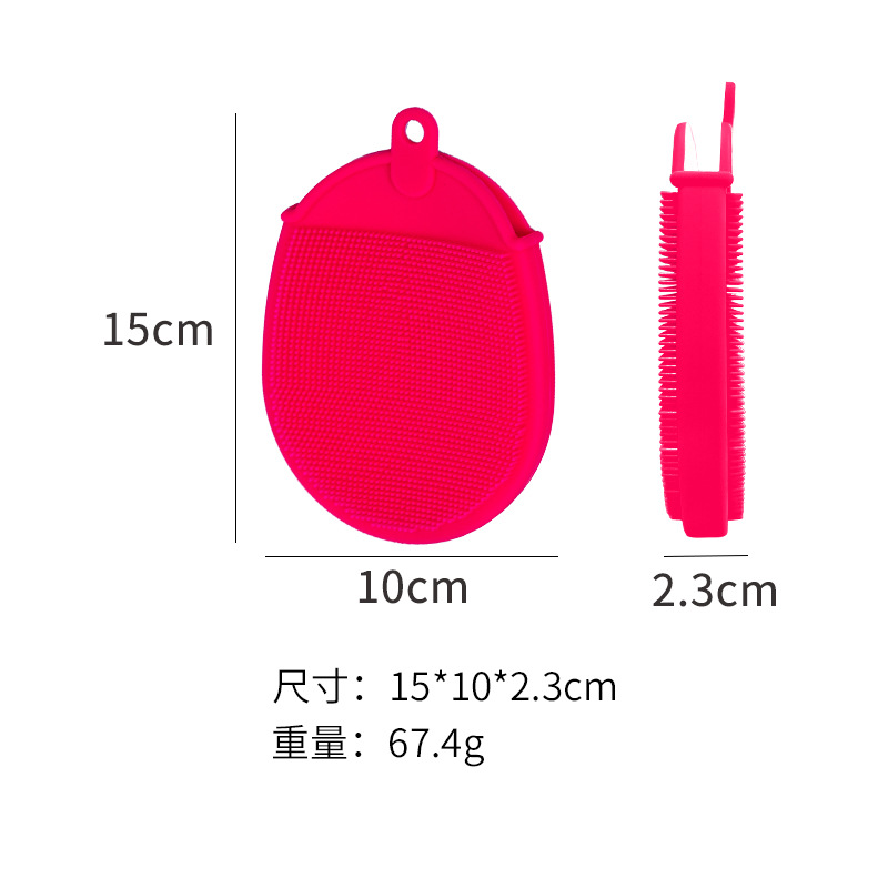 Cepillo de baño de silicona cepillo de baño de doble cara cepillo de baño de silicona artefacto casero cepillo de baño de mango largo frota espalda cepillo de baño de masaje poligonal