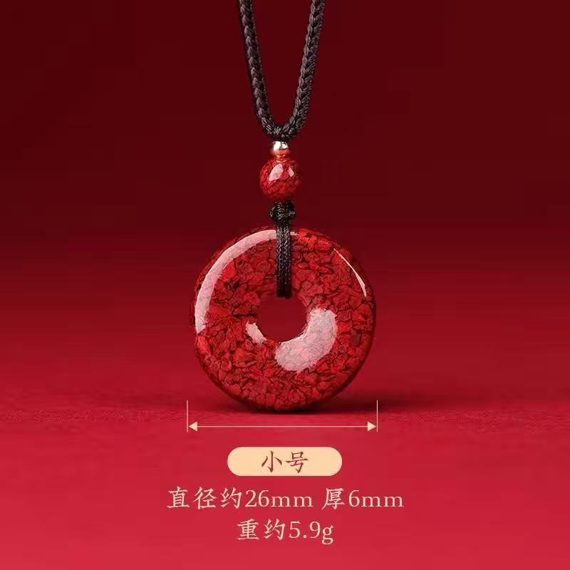 原矿朱砂晶体砂无事牌枫叶福字貔貅葫芦观音平安扣吊坠批发|undefined