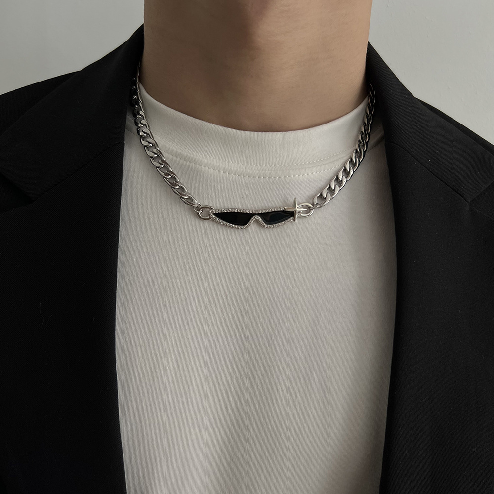 Cubaanse ketting van titaniumstaal voor dames hip hop stijl ketting_voghion.com