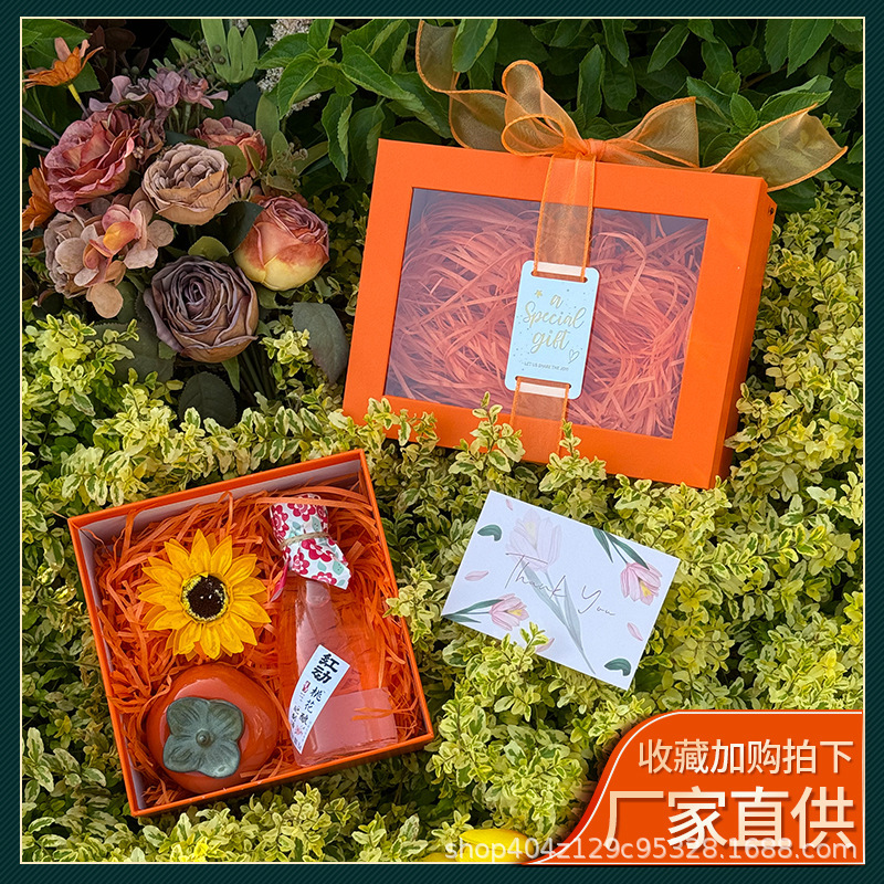 Women's Day Gift Box Bridesmaid Gift Box Transparent Window Box Packaging Lid and Base Birthday Gift Box