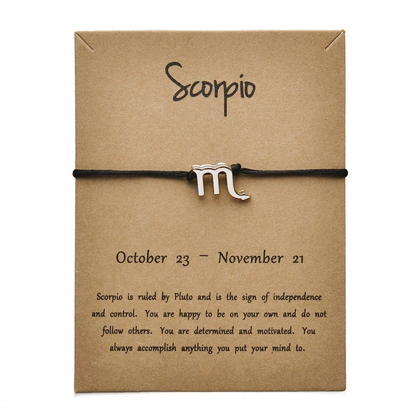 Scorpio black silver bracelet