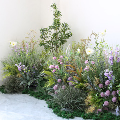 大型植物軟装造景庭草花装飾ホテルレストランコーナー園景セットシミュレーション葦草山