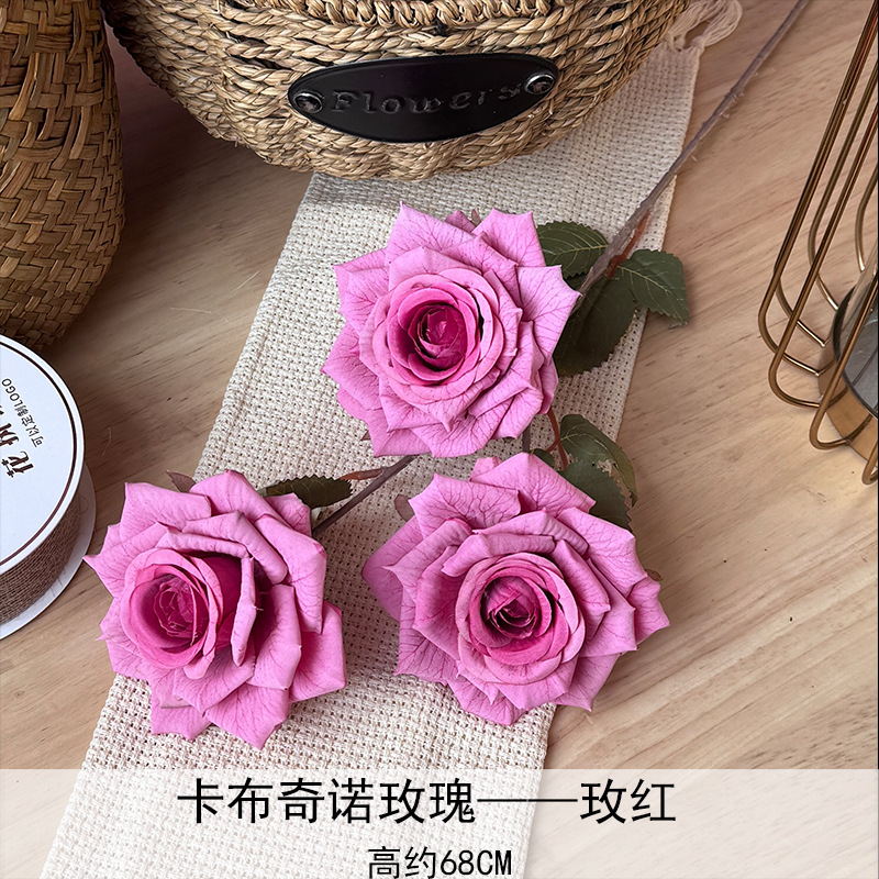 Artificial Rosa sola franela Rosa flor artificial boda decoración del hotel decoración del hogar arreglo de flores flor artificial Rose