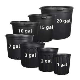 吹塑1-25加仑盆黑色吹塑塑料花盆大口径厂家批发跨境外贸Pot