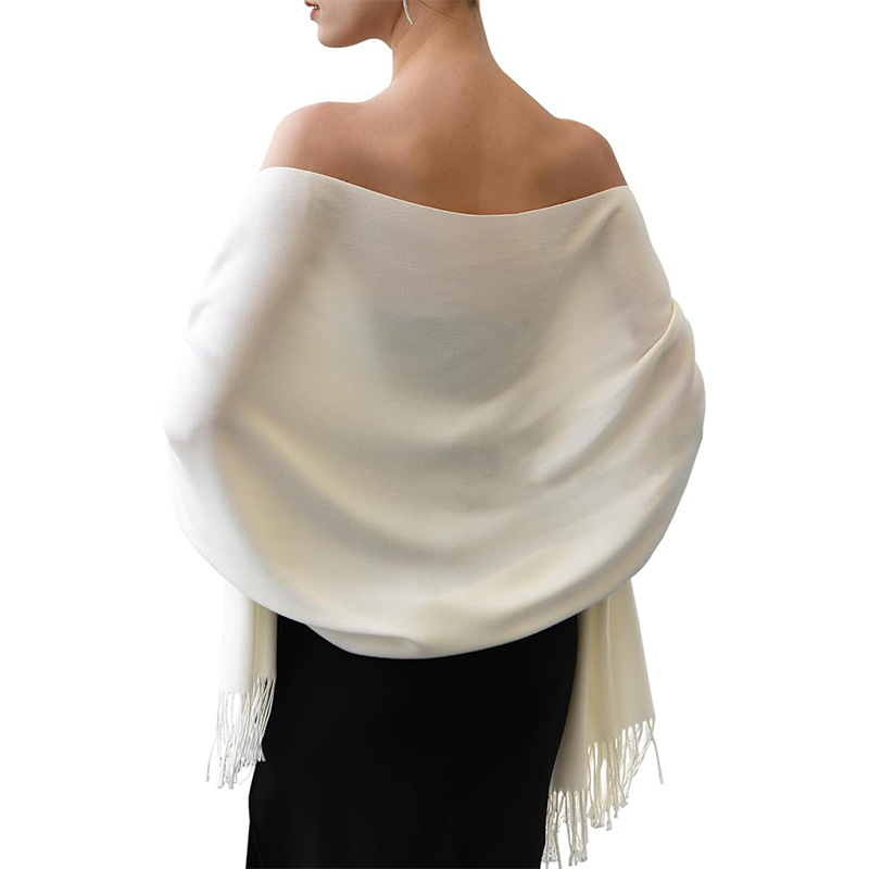 Cross-Border Autumn and Winter Warm Shawl Scarf Bridesmaid Wedding Party Dress Shawl Thickened Solid Color Annual Meeting Red Scarf