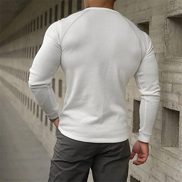 Men's Bottoming Shirt Henry Collar Long-sleeved T-shirt