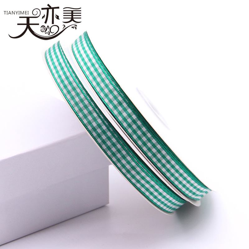 Tianyi Mei 1cm cinta a cuadros al por mayor cinta escocesa 50 yardas/rollo embalaje de regalo cinta de color completo