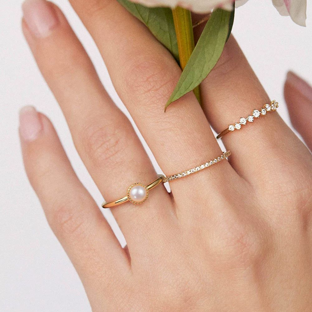 Ring from pearl, brand dye, wholesale, silver 925 sample, European style, french style, internet celebrity