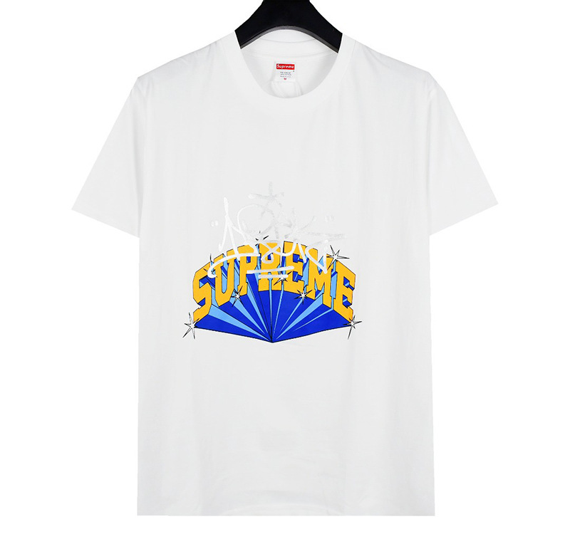 ヘビーウェイトクロスボーダー アメリカンファッション Supreme レタープリント Tシャツ BOX ラウンドネック 半袖 メンズ レディース ゆったり カジュアル Tシャツ 男女兼用