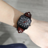 Leather belt for leisure, square quartz watch, suitable for import