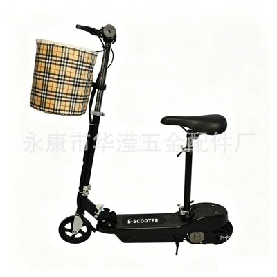 Qatlanan elektrik skuterlər Scooter with Adult Seat and - black