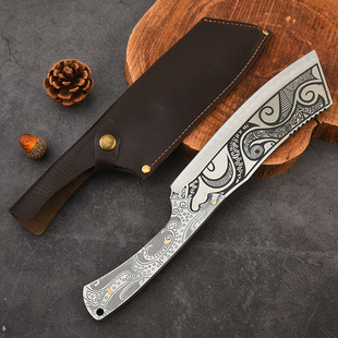 Hand-Forged Woodcutting and Tree-Cutting Knife, Outdoor Mountaineering Obstacle-Clearing Knife, Survival Road-Clearing Knife, Butcher's Special Bone-Cutting Knife