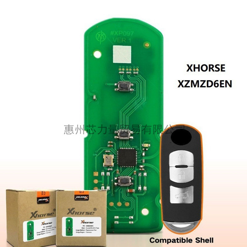 VVDI XZMZD6EN — PCB 3 Botones para Mazda (Repuesto Exterior)