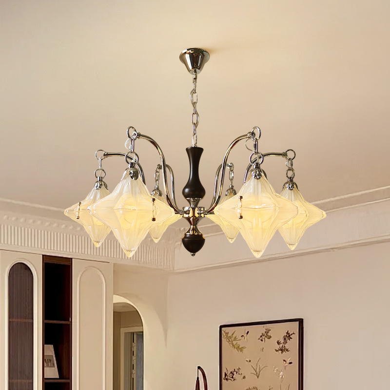 French Retro Living Room Star Glass Chandelier Creative Mid-Century Style Designer Romantic Master Bedroom Dining Room Lamp Casa French Retro Living Room Star Glass Chandelier Creative Mid-Century Style Designer Romantic Master Bedroom Dining Room Lamp Casa