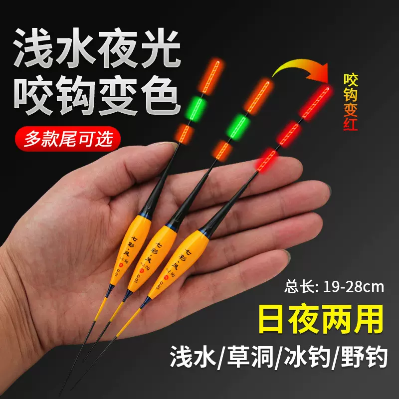 浅水夜光漂高灵敏咬钩变色鱼漂日夜两用鲫鱼浮漂溪流漂跨境专供