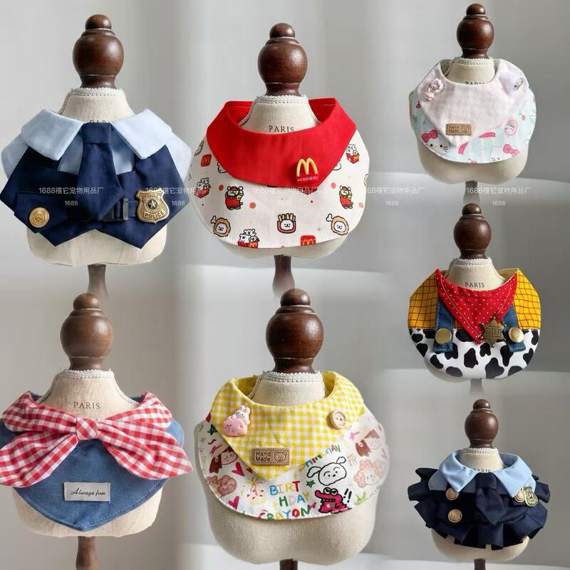 Pet Cat Scarf, Cute Cartoon Scarf, Dog Teddy Sweet Plaid Collar Decoration, Manufacturer Wholesale Pet Cat Scarf, Cute Cartoon Scarf, Dog Teddy Sweet Plaid Collar Decoration, Manufacturer Wholesale
