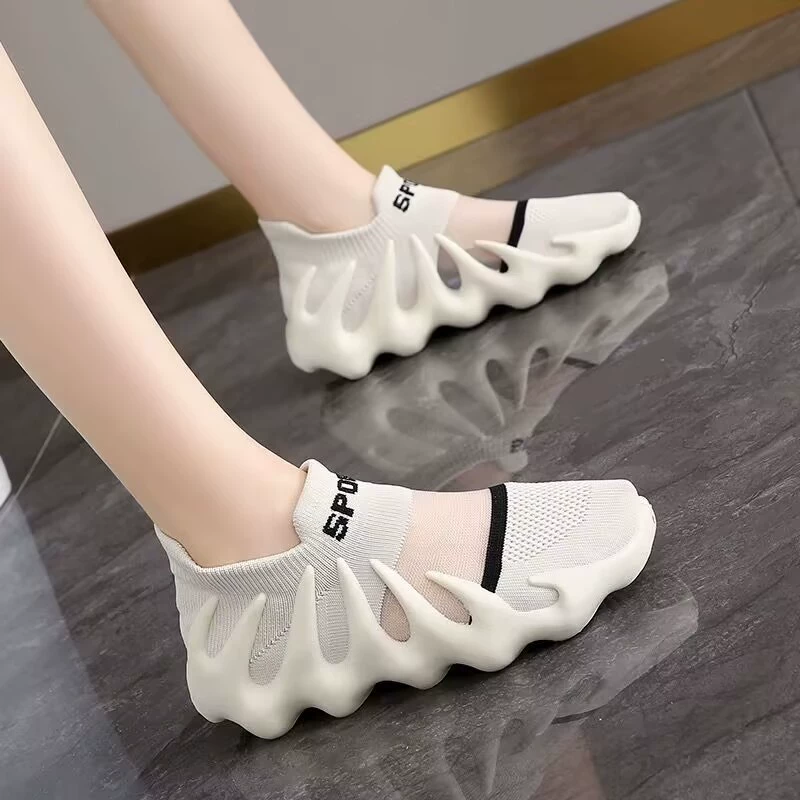 Женские дышащие носки-тапочки с сетчатой текстурой в стиле осьминога, летняя новинка 2025 года, корейский стиль, плетеные, для бега и повседневной носки.