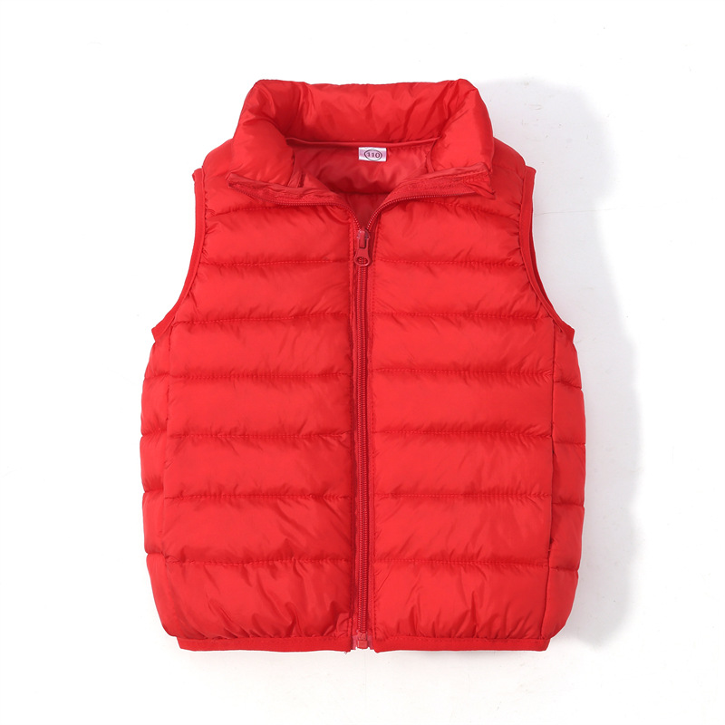 Chaleco de algodón para niños y niñas bebé medio y grande niños Otoño e Invierno chaleco invierno desgaste niños desgaste exterior chaleco ligero