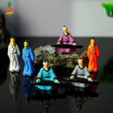 盆景造景装饰品小摆件吸水石上水石假山鱼缸造景吟诗抚琴人物摆件