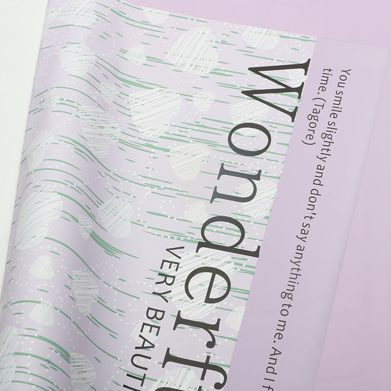 Huaxi en forma de corazón de azúcar comercio exterior transfronterizo papel de embalaje de flores pequeñas flores frescas regalo de papel de ramo de flores florista papel de embalaje de flores