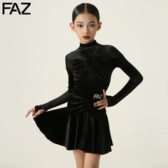 FAZ少年高級感ダンスネット赤練習衣装女子児童ラテンダンス練習衣装