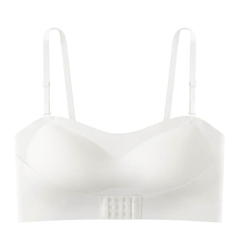 Ropa interior para mujer primavera y verano estilo fino correa para el hombro delgada sujetador extraíble sin costuras invisible sin anillo de acero hebilla delantera hermosa espalda image 6