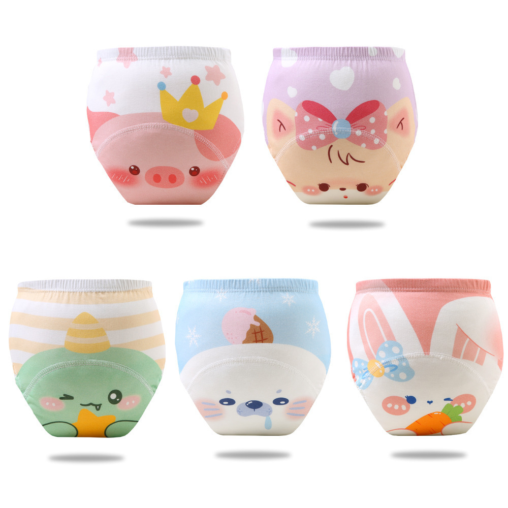 Temu Cross-Border Foreign Trade Baby Training Pants with Cartoon Patterns, Potty Training Pants, Waterproof and Breathable Learning Pants