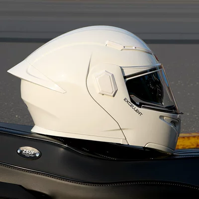 Vehicle Full-Face Safety Helmet, Motosiklet kaskı (dəbilqə) - excellent-white-3cdot-dual-certification-face-helmet-comes-with-anti-fog-agent-one-size-fits-all