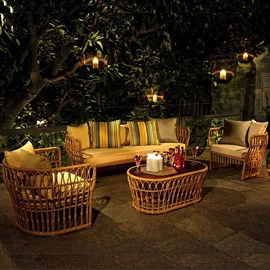 藤编桌椅;户外沙发;户外金属桌椅