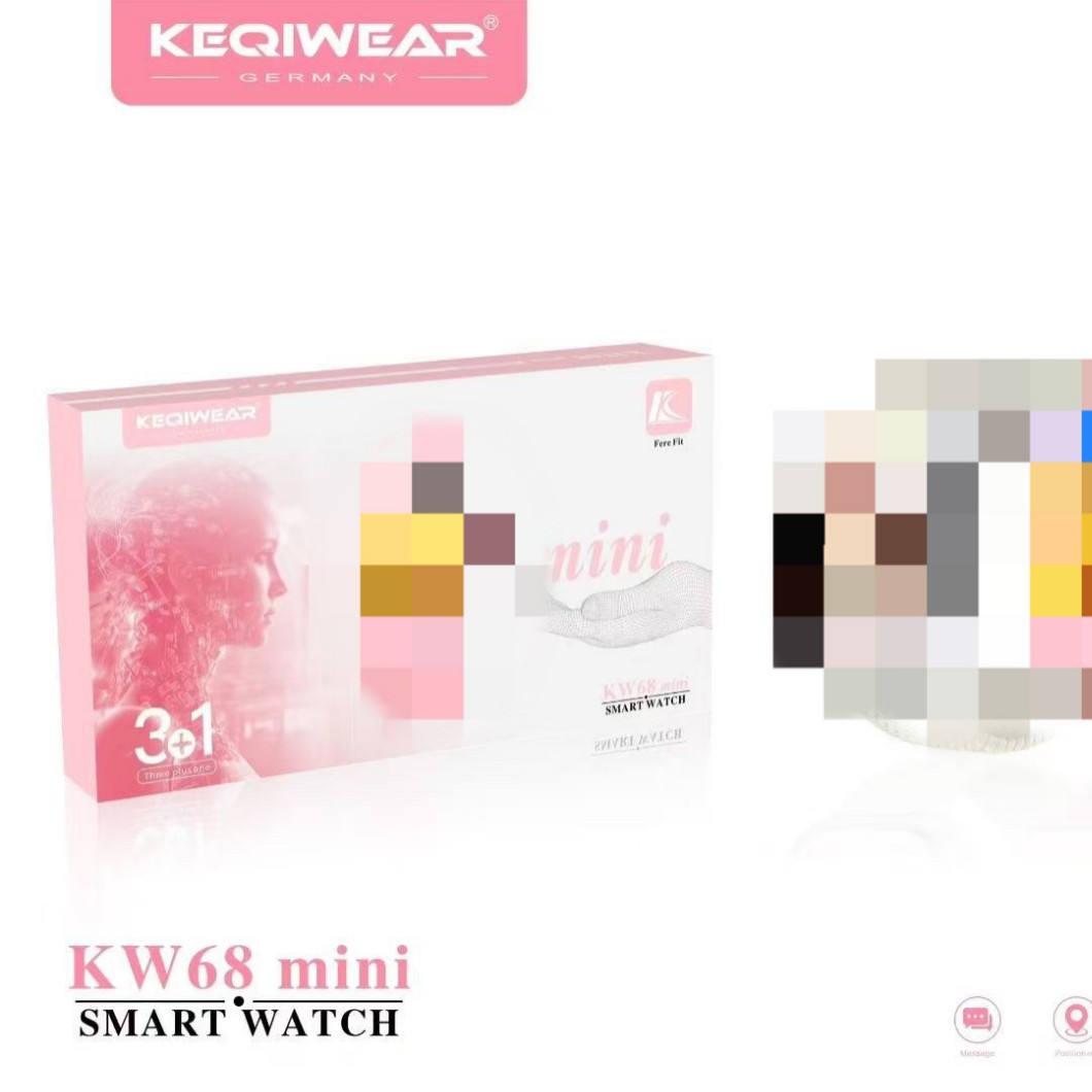 Cross-Border New Kw68Mini Smart Watch Women's Heart Rate Sleep Sports Multi-Strap 3+1 Huaqiangbei Watch