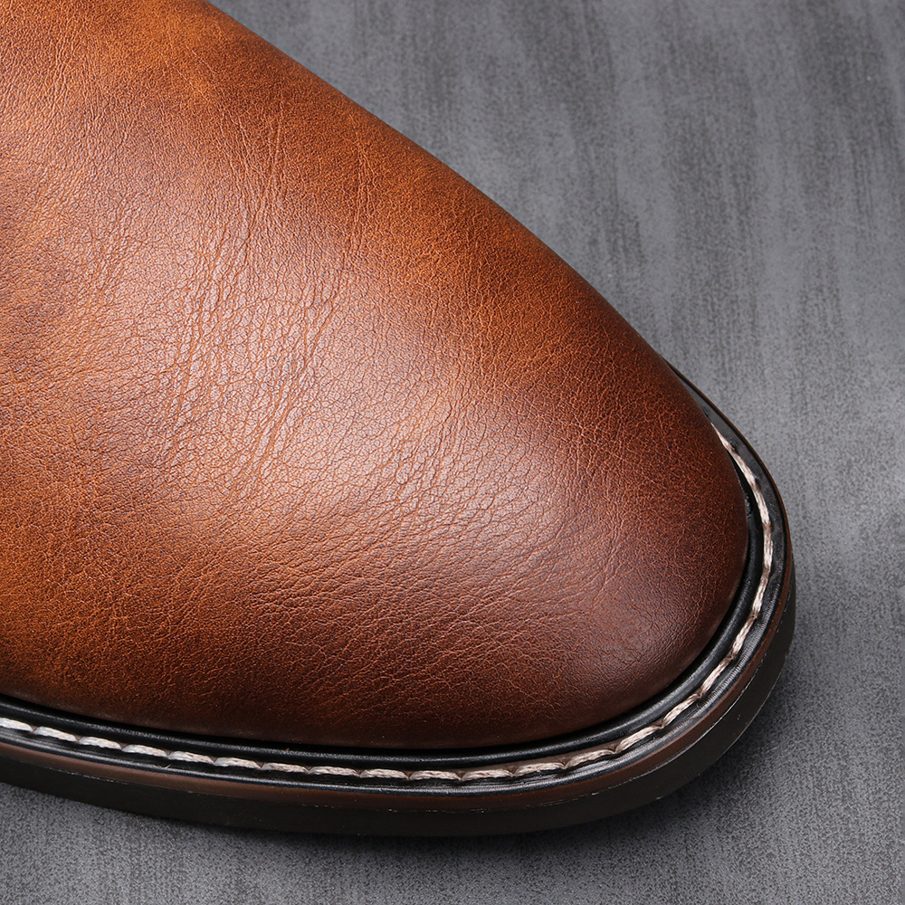 Herren Britische Herrenschuhe Polnische Farbe Mode Retro Herren Übergröße Stiefeletten Stiefeletten_voghion.com