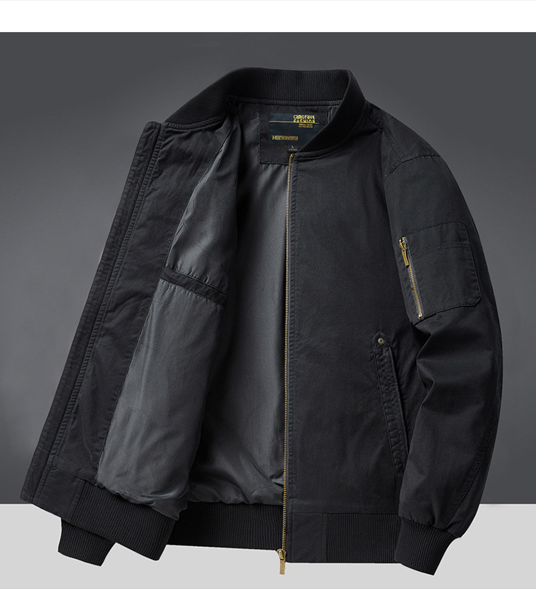 Men's Clothing 2024 new pure cotton pilot jacket men's spring and autumn loose large size men's baseball uniform workwear jacket thin_voghion.com