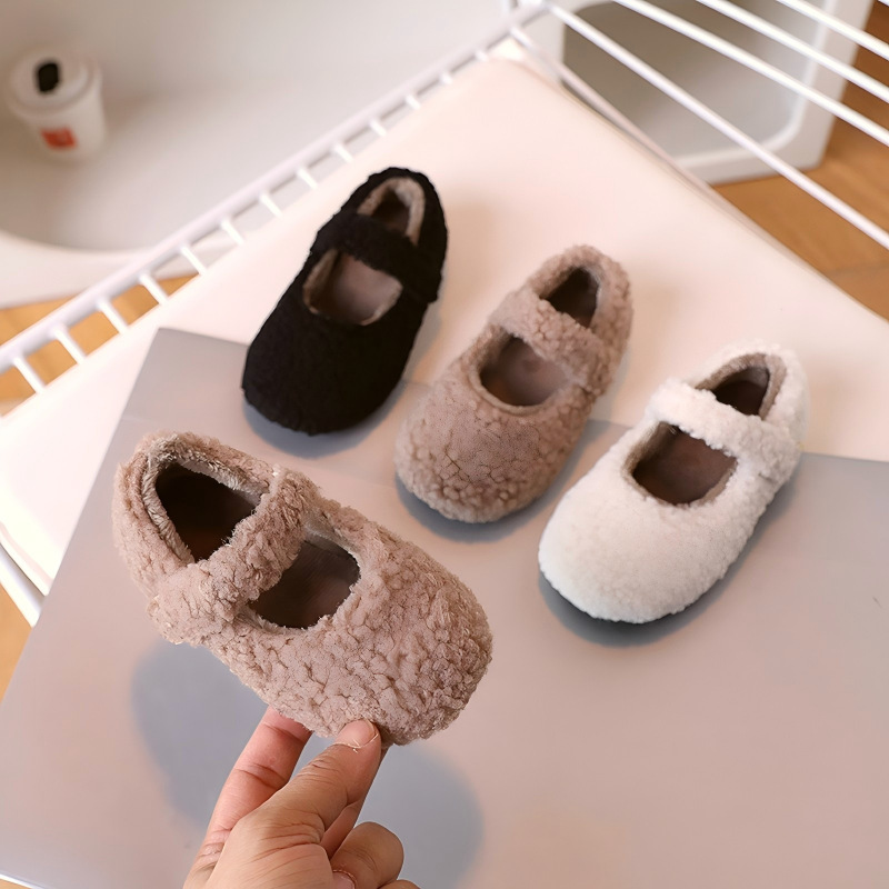 2025冬季新款韩版女宝宝鞋保暖毛绒绒鞋时尚加绒童鞋女童毛毛鞋
